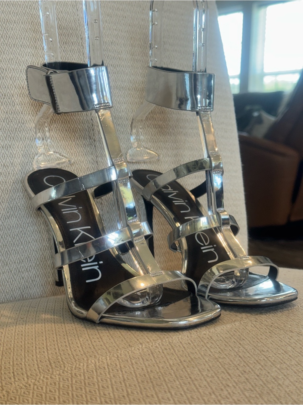 Calvin Klein Silver Heels